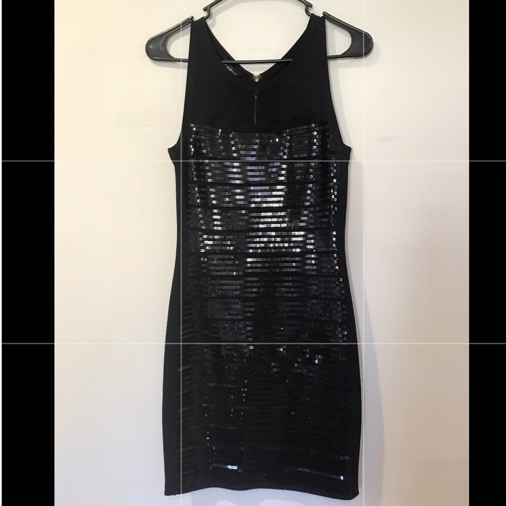 Bebe sequin black dress